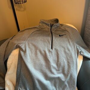 Nike Men's Gray Quarter-Zip Jacket size L